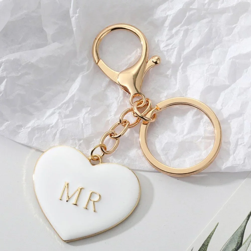 Mr. and Mrs. Heart Key Chain